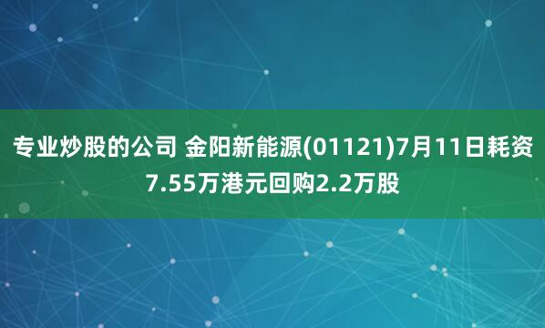 专业炒股的公司 金阳新能源(01121)7月11日耗资7.55万港元回购2.2万股